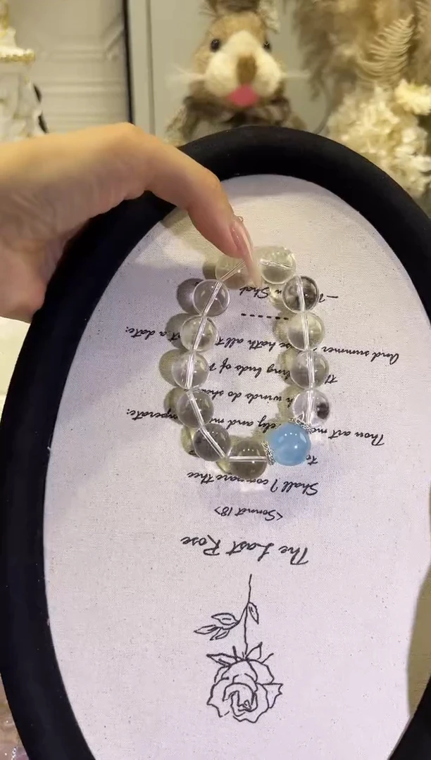 水晶手链未镶嵌白水晶15mm+