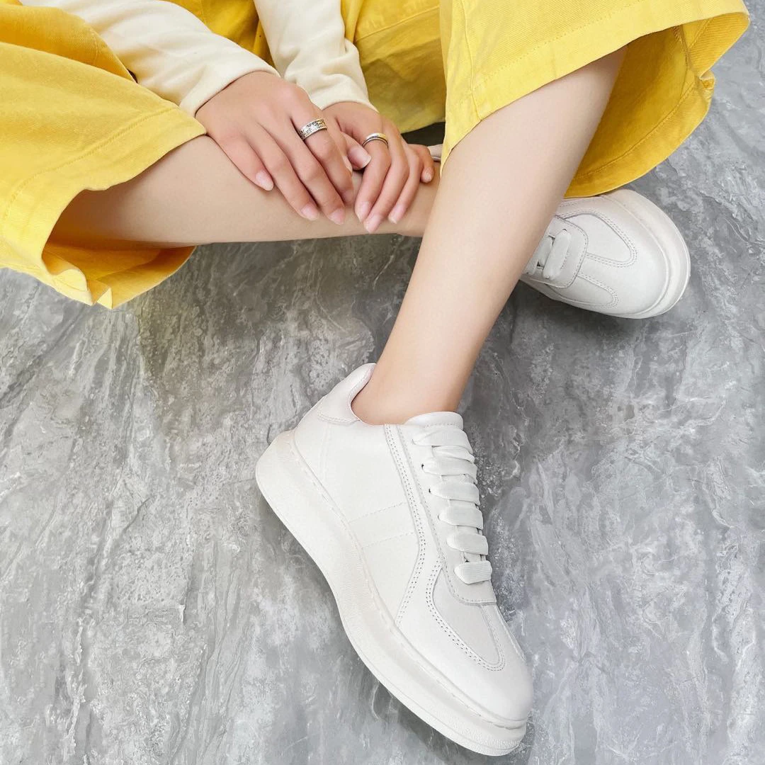 语汐｜YUXISHO女士轻便厚底休闲鞋时尚百搭透气复古德训经典小白鞋