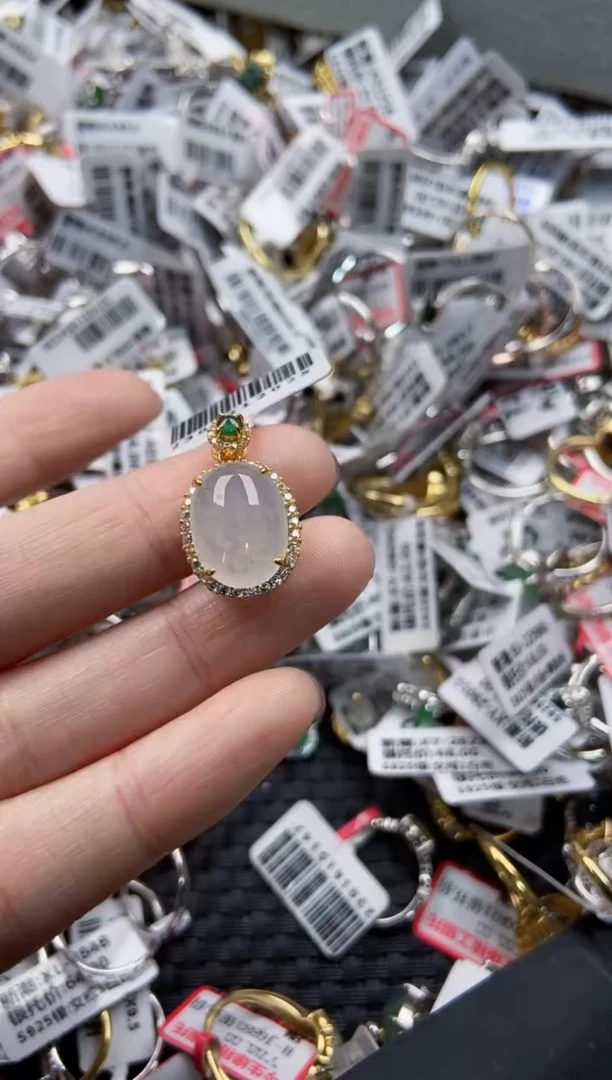 翡翠戒指银S925镶嵌101010----6