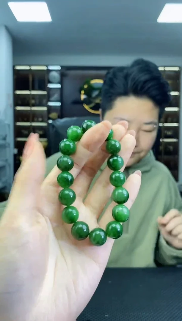 【闪购商品】和田玉手串未镶嵌圆珠卡12