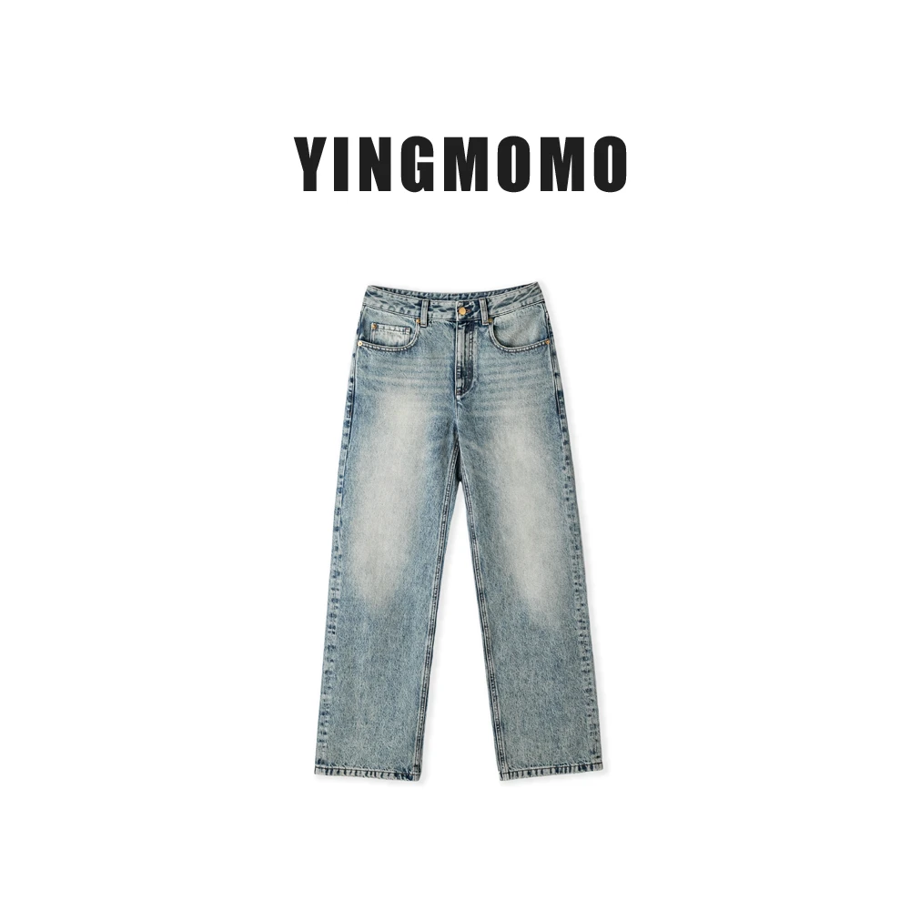 【YINGMOMO】影哥「阿尔卑斯」土耳其炒雪花阔腿牛仔裤优质长绒棉