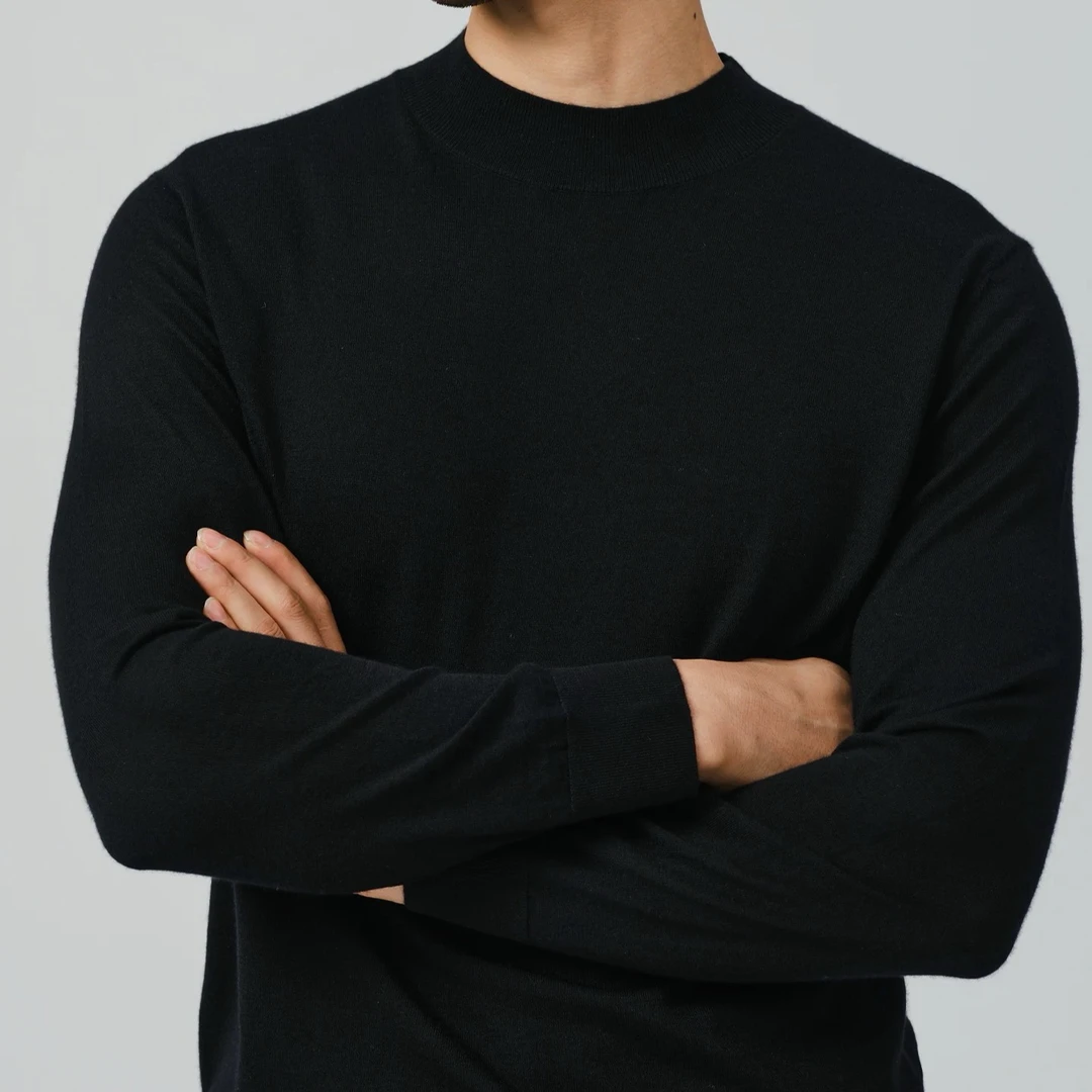 精仿棉羊毛500克16针高织高品质男士加厚百搭圆领保暖羊毛衫毛衣