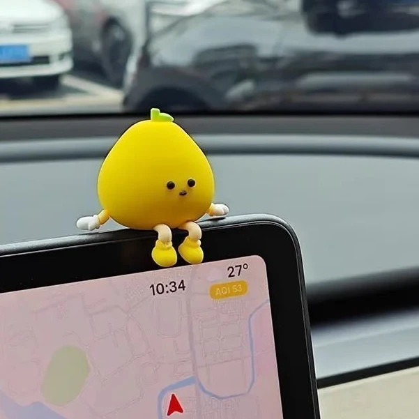 2025新款有趣小柚子创意网红汽车摆件车载车内车上屏幕趴趴装饰品
