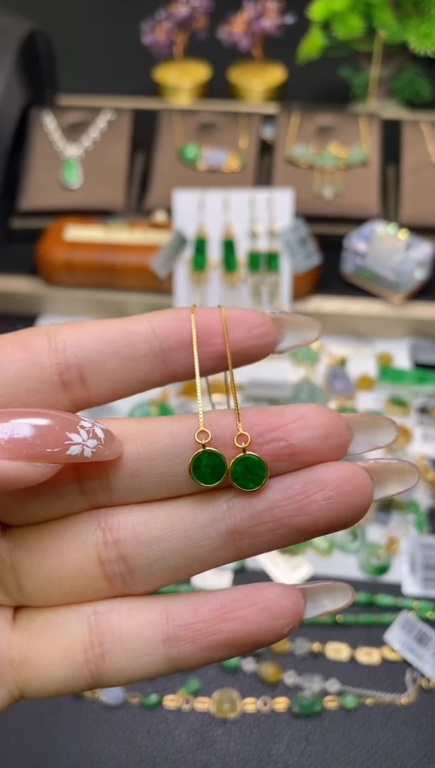 翡翠银S925镶嵌颈饰净货39709