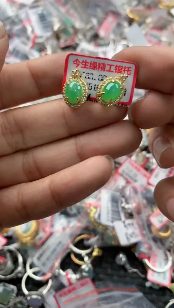 银S925镶嵌戒指翡翠14                3