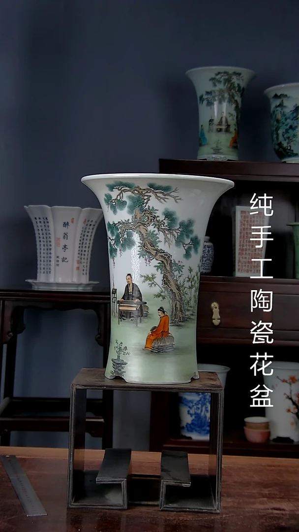 景德镇陶瓷 手工花盆
