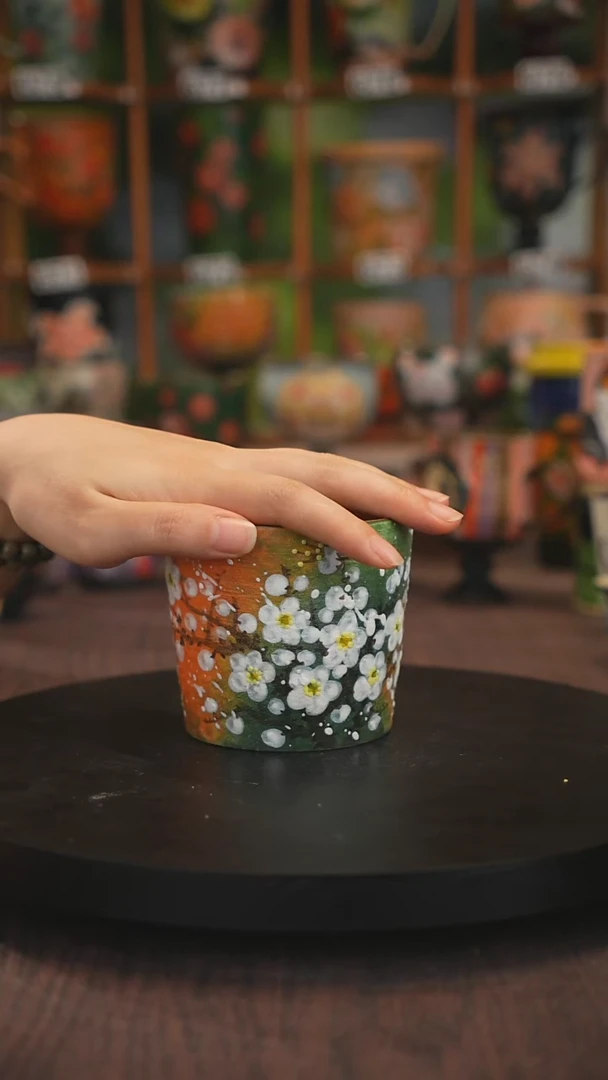 紫砂油画手绘釉下彩