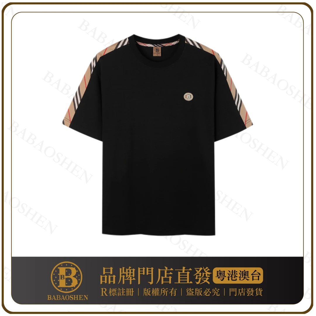 夏季轻奢潮流百搭高级设计经典男女款休闲时尚短袖【B818-W1】