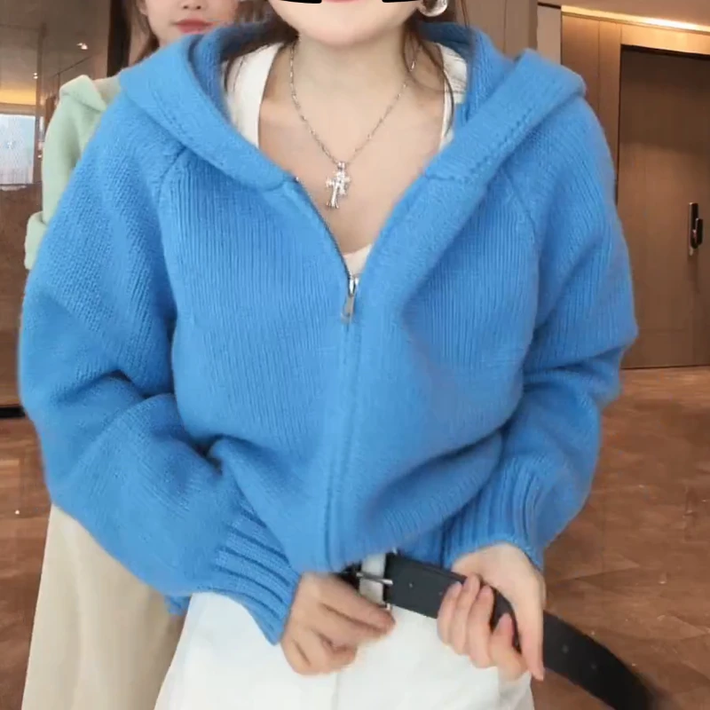 【清新暖暖】2025新款气质时尚宽松慵懒感百搭针织衫帽衫LK2506596