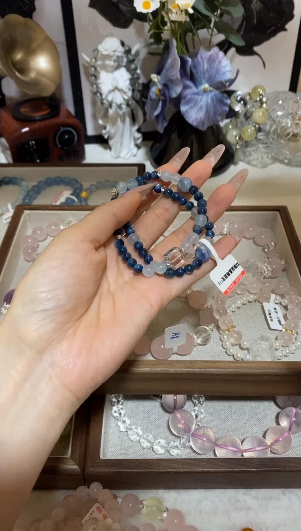 【闪购商品】水晶手链未镶嵌双圈蓝晶石