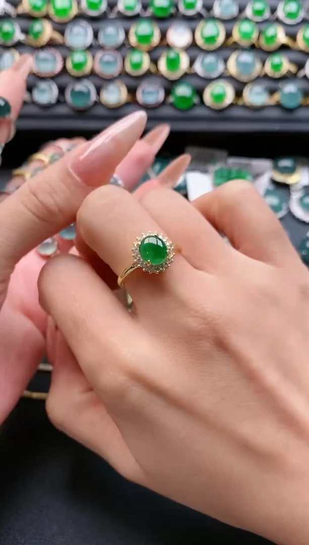 【闪购商品】翡翠戒指银S925镶嵌1111111