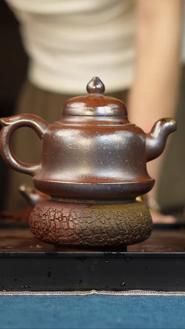 茶壶紫砂柴烧 天青 金钟 360cc