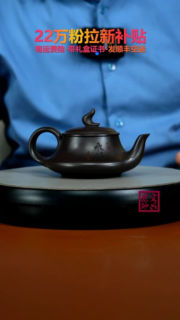 茶壶紫砂李传荣赤龙血砂飞鸿200CC