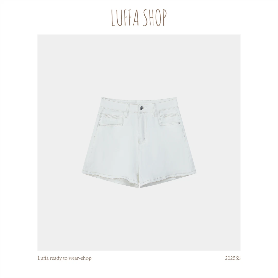 【Luffa shop】“凛冬恋歌”显瘦时尚百搭牛仔短裤DD20250588