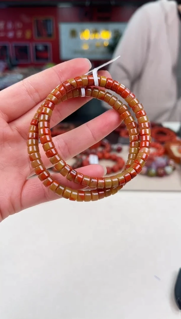 未镶嵌大山包片片包浆手串6+南红玛瑙（多样式发其一）