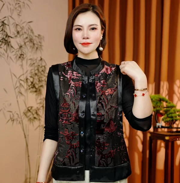 【琪净】2025新款早秋新中式时尚优雅气质款马甲720A