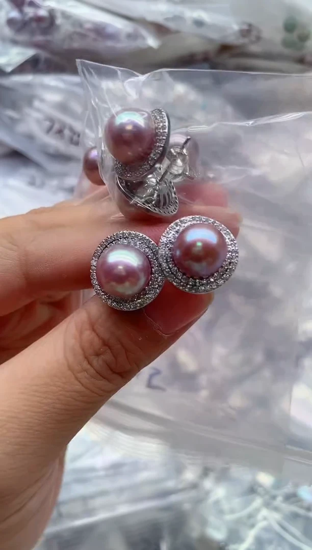 合金淡水珍珠耳饰多样性发其一，非无暇