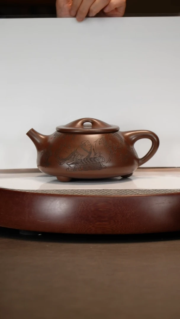 【闪购商品】紫砂茶壶景舟石瓢+枯荷画