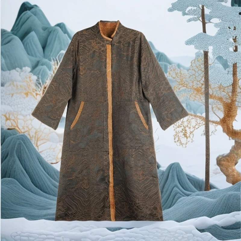 PP2025春夏新款时尚国风东海浪花牡丹风衣236922-3