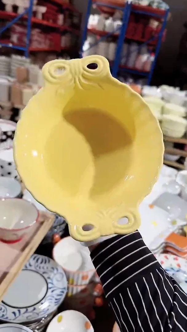陶瓷双耳碗微瑕 凑满20元包邮
