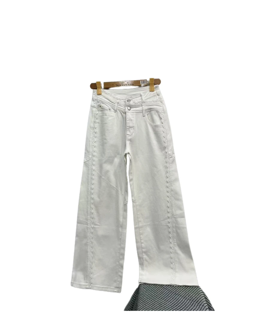 65158  花边装饰  高级感  设计感  气质  时尚  休闲裤