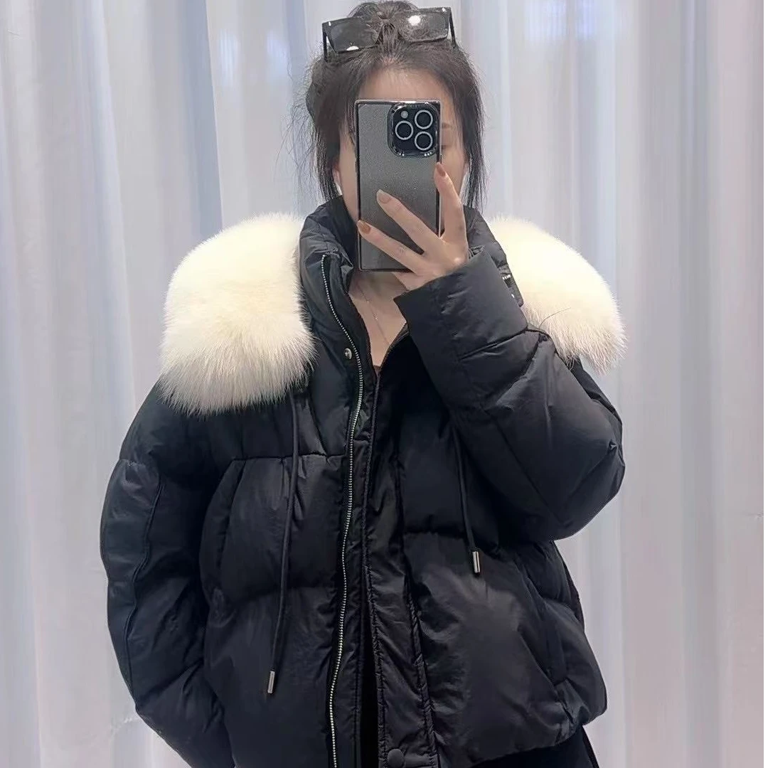 88121小个子白鸭绒短款羽绒服女2024冬季新款韩版保暖厚外套