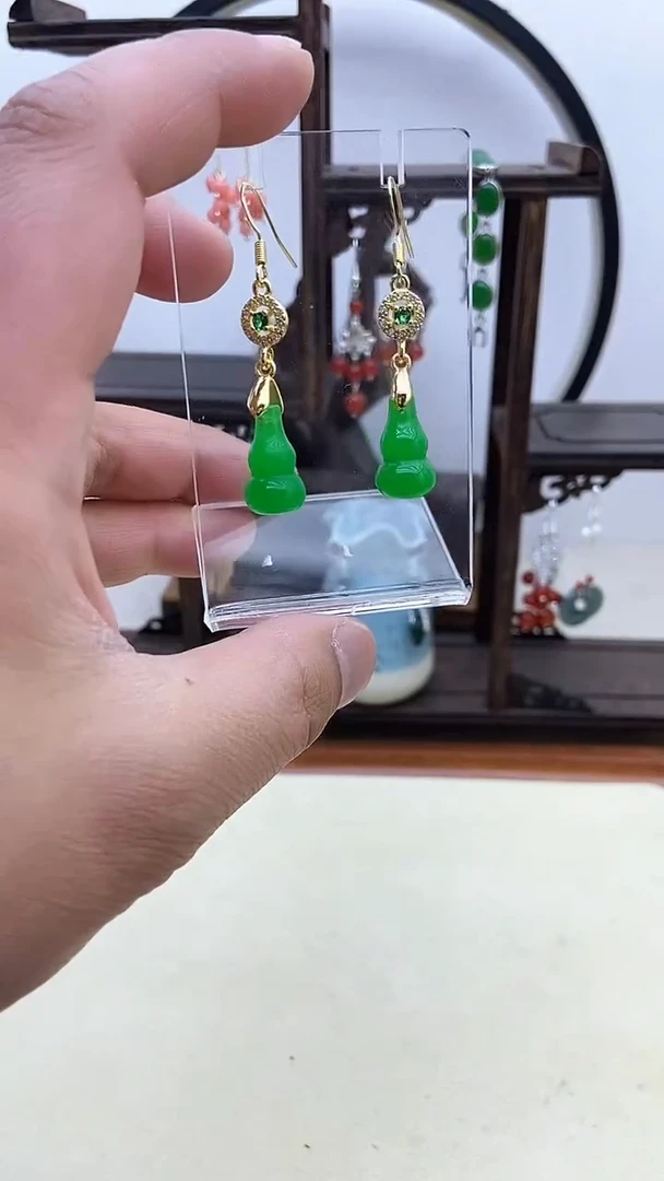 【闪购商品】翡翠耳饰14K金镶嵌114号