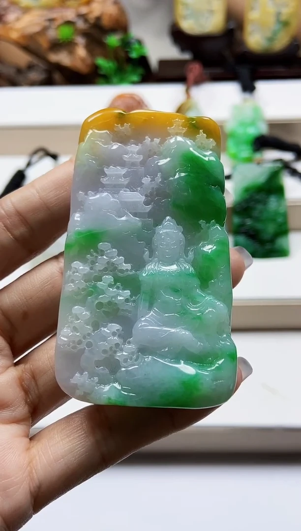 颈饰未镶嵌翡翠翡翠A货