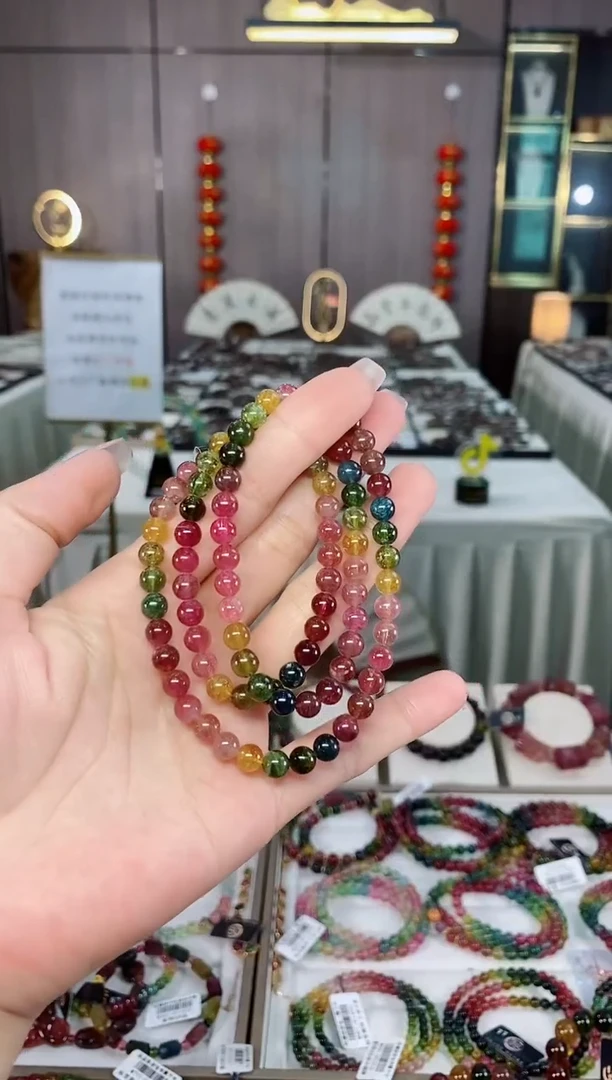 碧玺三圈手串6mm+未镶嵌碧玺（多样性发一条）hon