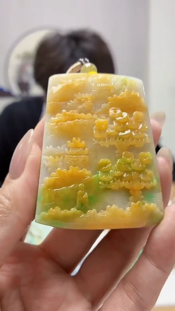 未镶嵌定制翡翠5145MM-毛货挂件57