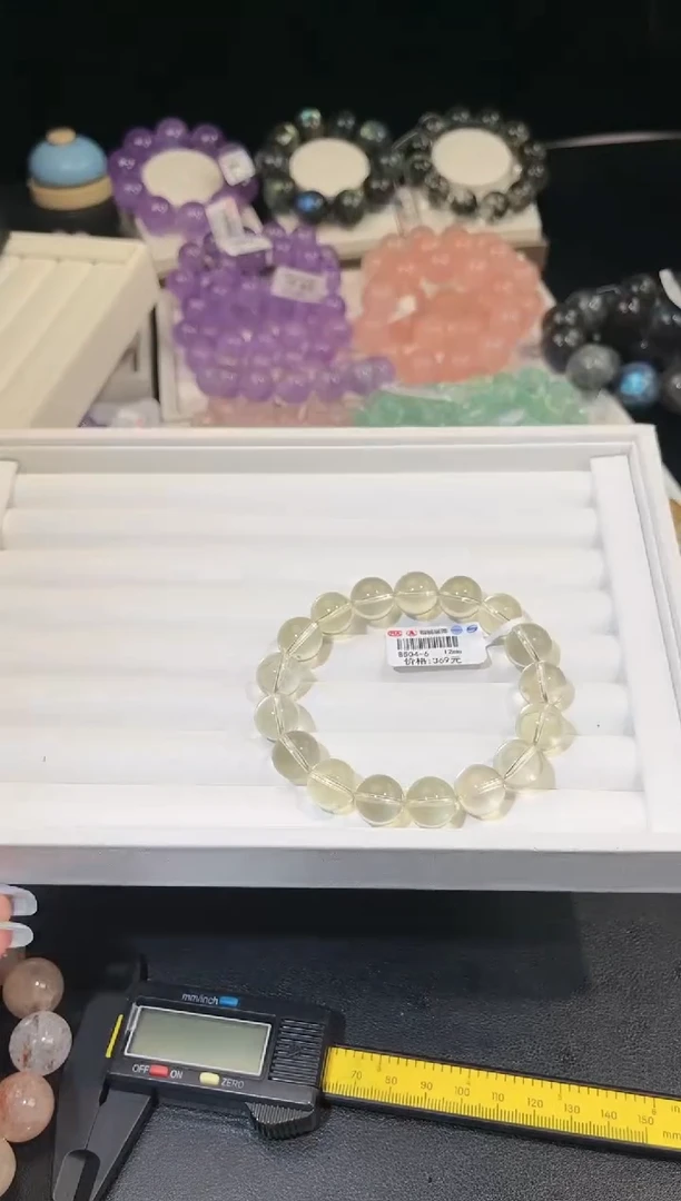 水晶手链未镶嵌多样性发一柠檬黄12mm