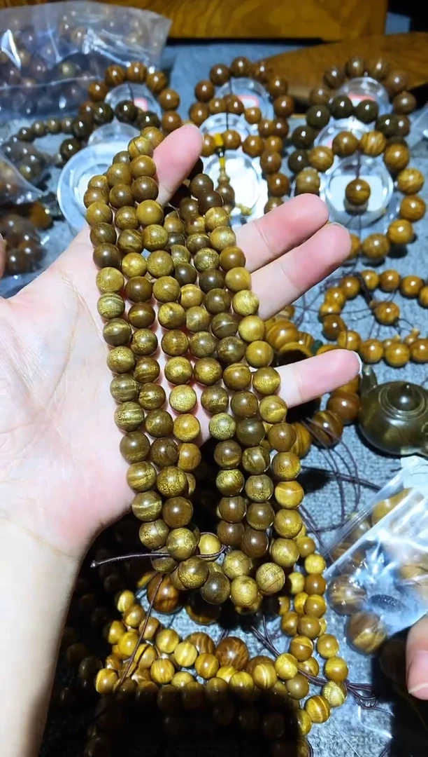 手串/手链楠木（金丝楠）保***人小叶桢楠水波纹1.0*108手串