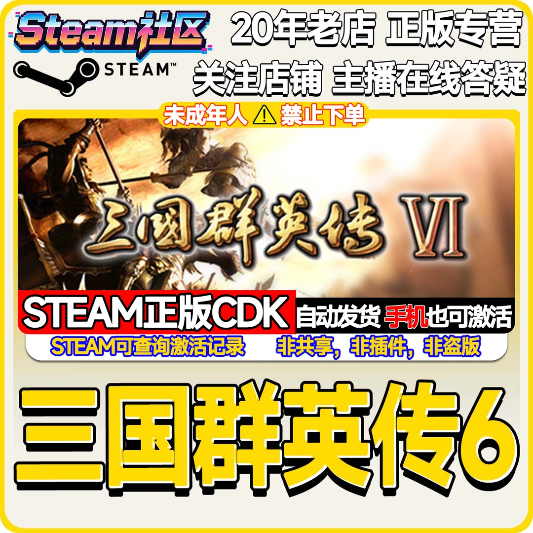 三国群英传6 PC正版Steam国区CDKEY