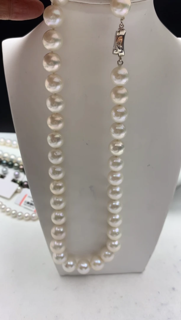 未镶嵌FF淡水珍珠白珠串链