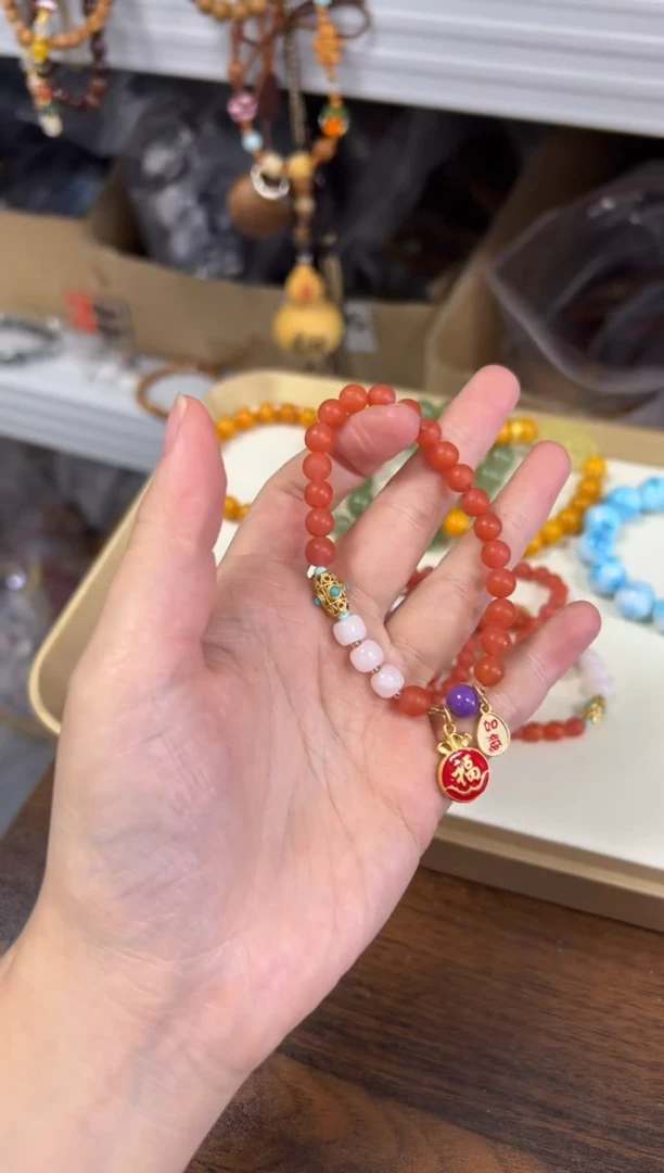 手链未镶嵌南红玛瑙南红玛瑙和田款手链[0675]