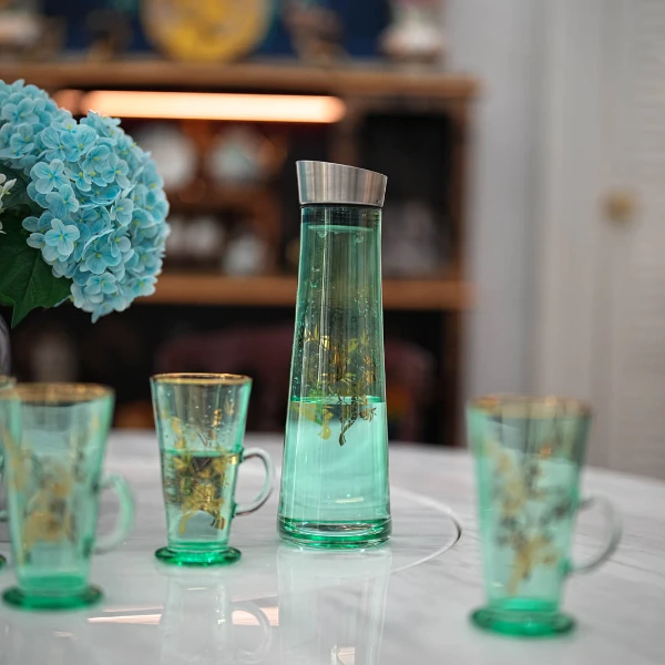 【奇居】轻奢无铅水晶绿色大容量冷水壶1200ml