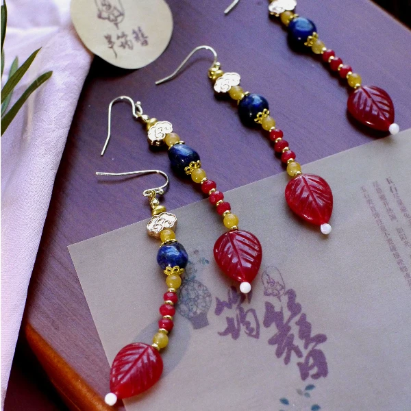 铜合金耳饰 【半筠簪】原创东方古典饰品合集（扣号拍）