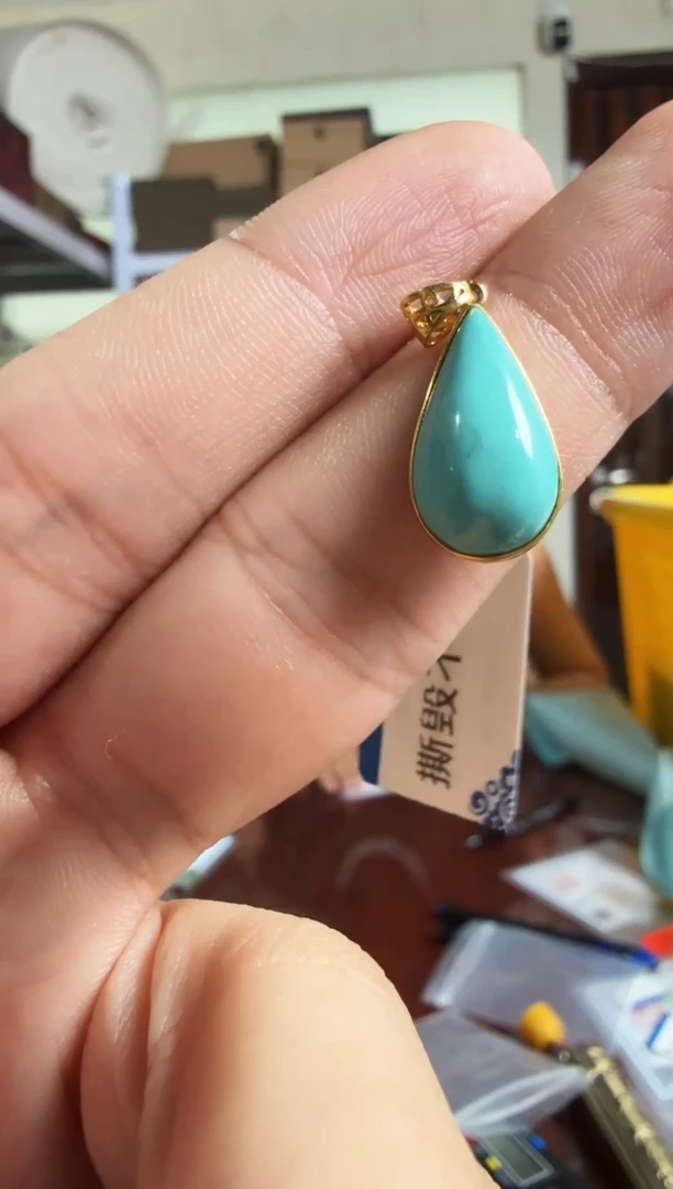 绿松石18K金镶嵌挂件LTB-63
