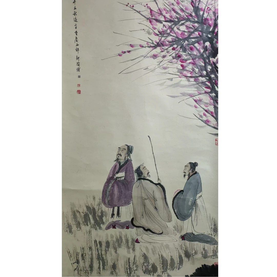 傅 款人物立轴138*68约8.4平尺