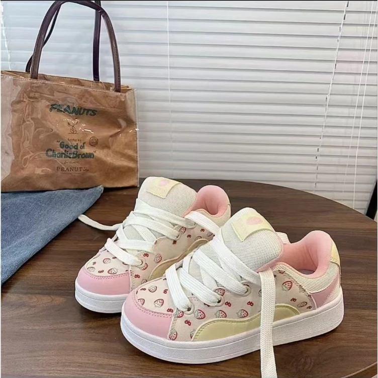 透气运动纯色春季轻质休闲板鞋女鞋小众日系板鞋厚底