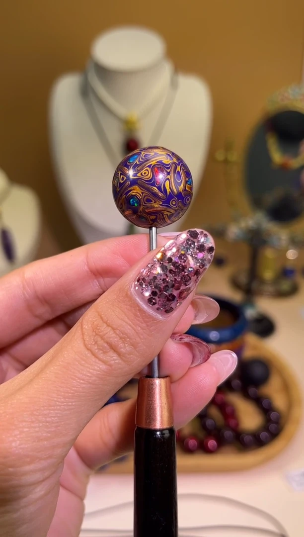 榕城大漆紫色变彩嵌丝单珠2.0