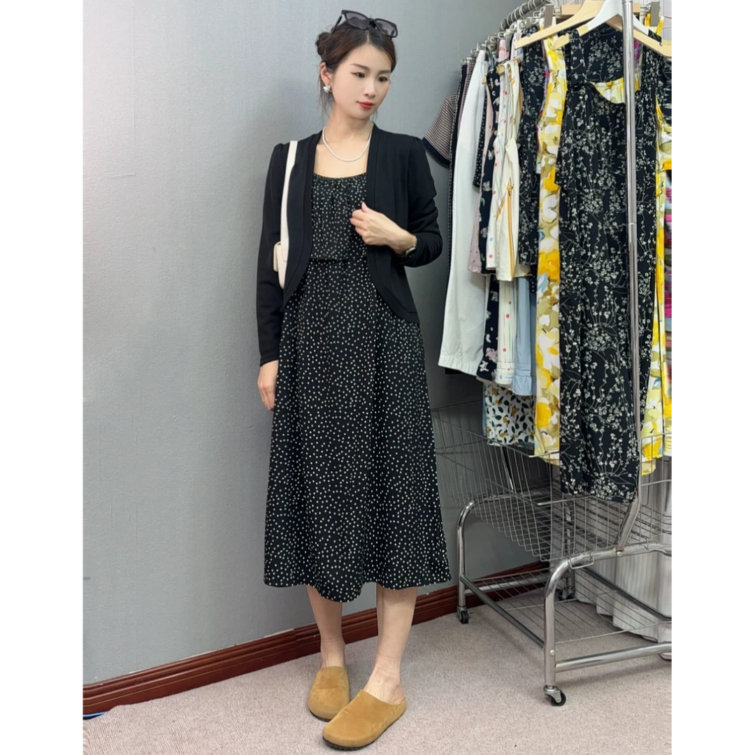 新款淑女法式气质名媛休闲风时尚套装女装气质碎花吊带裙外搭