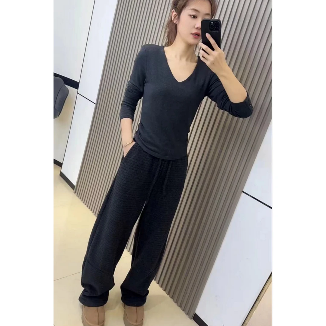 所有粉丝都想要！慵懒风高级感舒适显瘦阔腿拖地裤29063/29065.XM