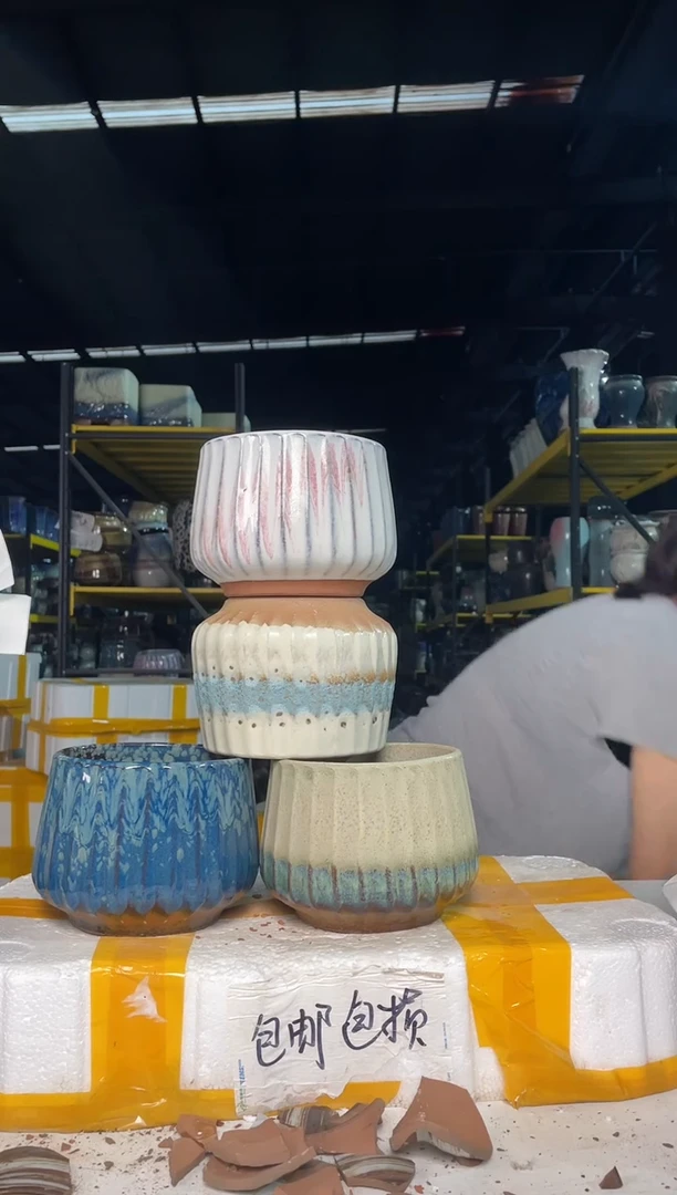 宜兴紫砂粗陶花盆13/12