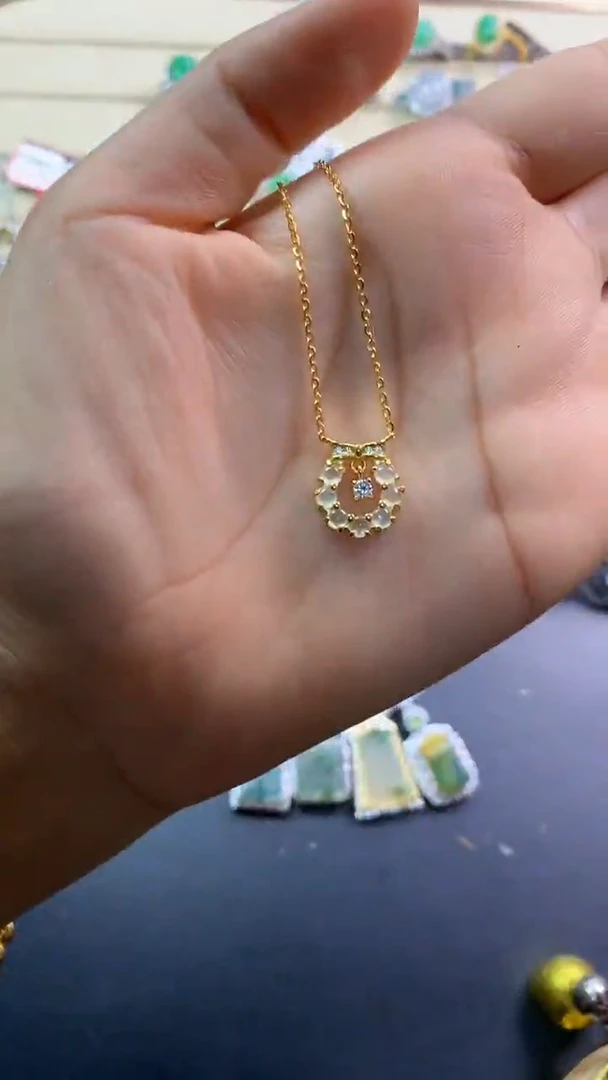 翡翠戒指银S925镶嵌翡翠 蛋面 银S925镶嵌