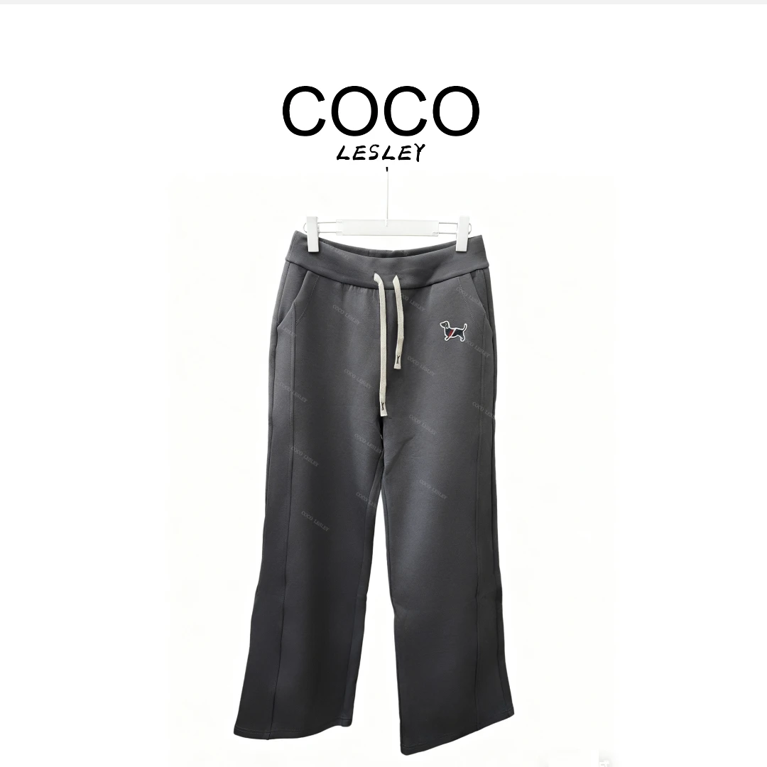【COCO LESLEY】 纯棉卫裤卫裤加厚冬季高腰平腹部裤#KZ-03小狗