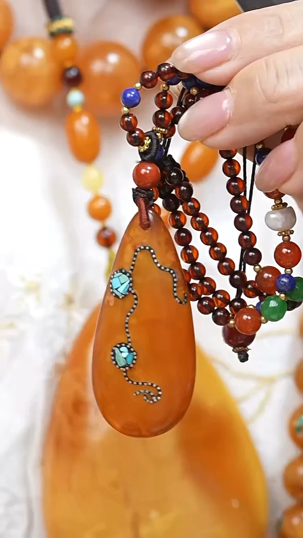 蜜蜡颈饰未镶嵌4603天然蜜蜡珠宝奇石全部保真