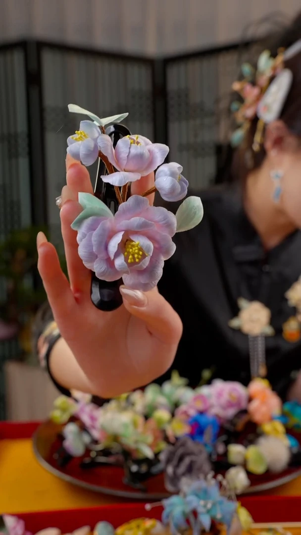 刺绣非遗苏绣绒花