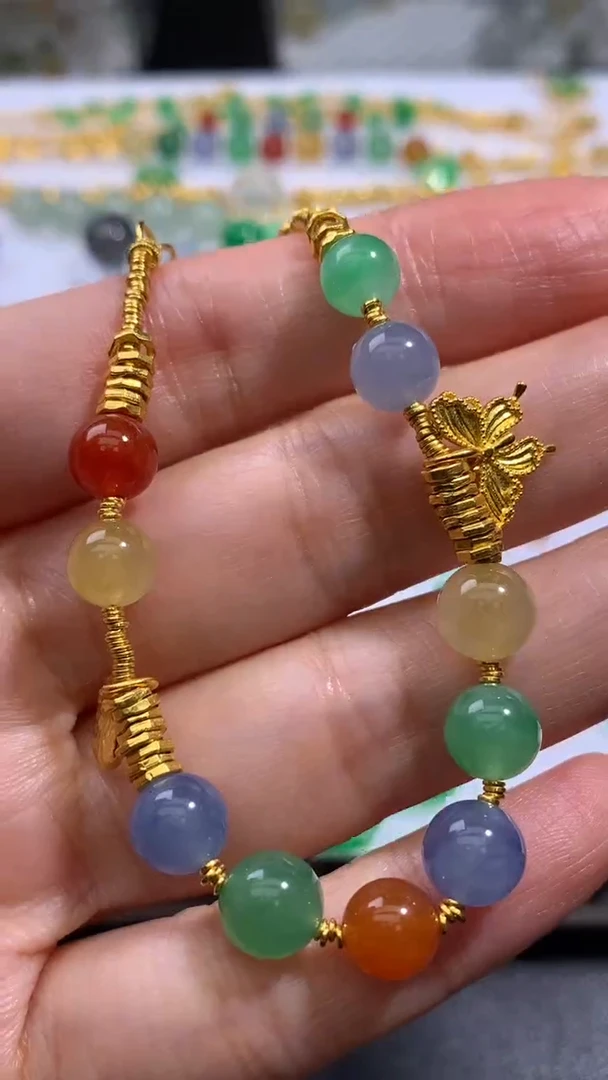 定制翡翠足金镶嵌定制翡翠 足金镶