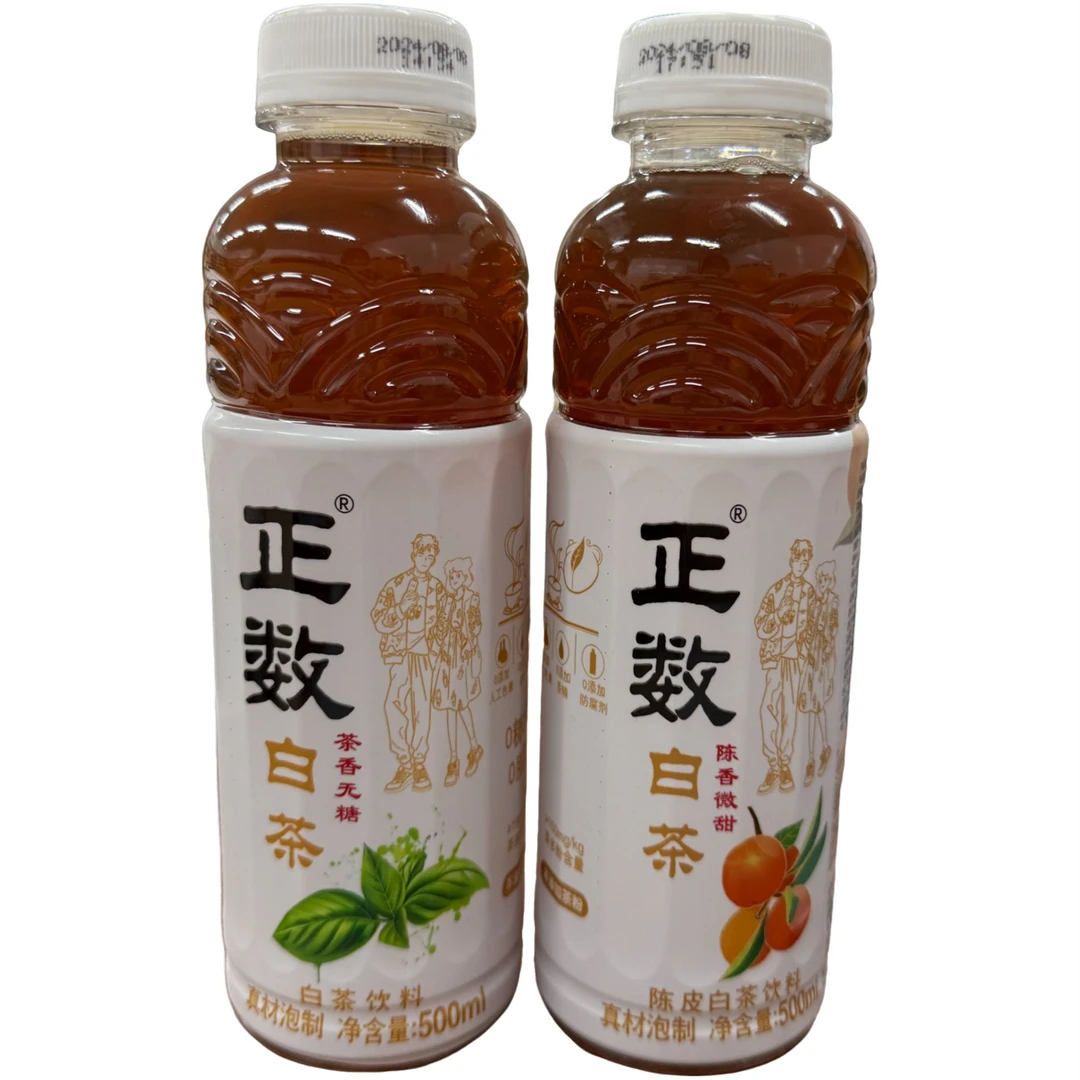 【25年8月】正数白茶无糖/陈皮白茶饮料500ml*4瓶